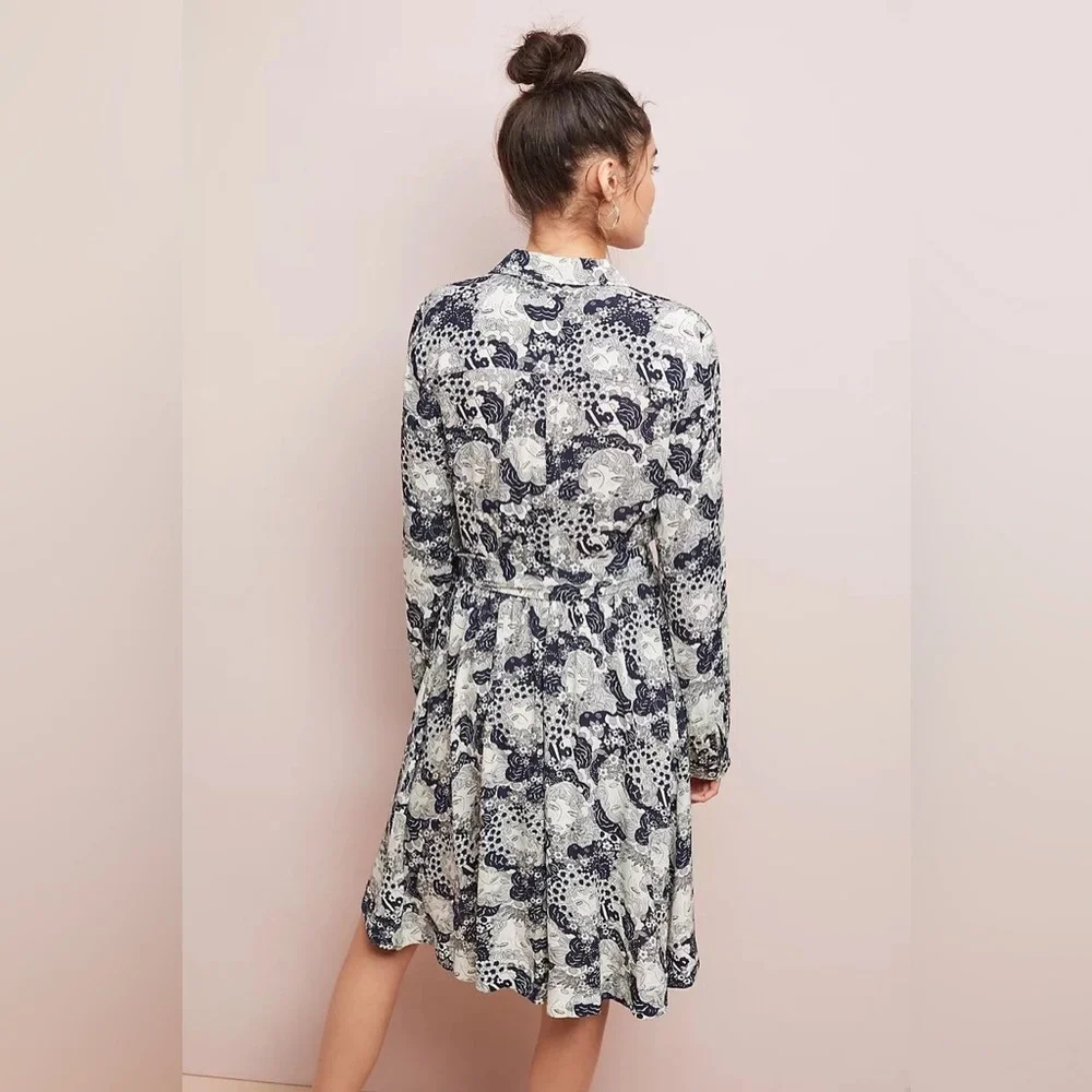 Anthropologie Conversations Colloquial Long-Sleeved Shirtdress - Picture 3 of 3